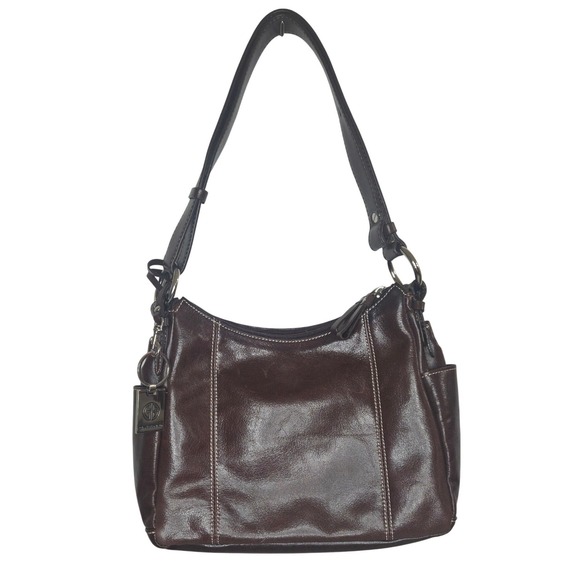 Gianni Bernini Handbags - Gianni Bernini Brown Leather Hobo Shoulder Bag Purse With Heart Charm